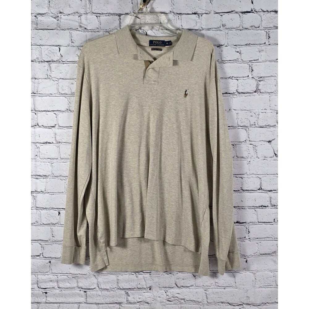 Polo Ralph Lauren Men's XL Beige LS Prima Soft Shirt
